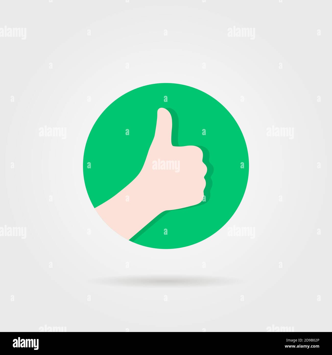 pollici in su come logo rotondo sicuro Illustrazione Vettoriale