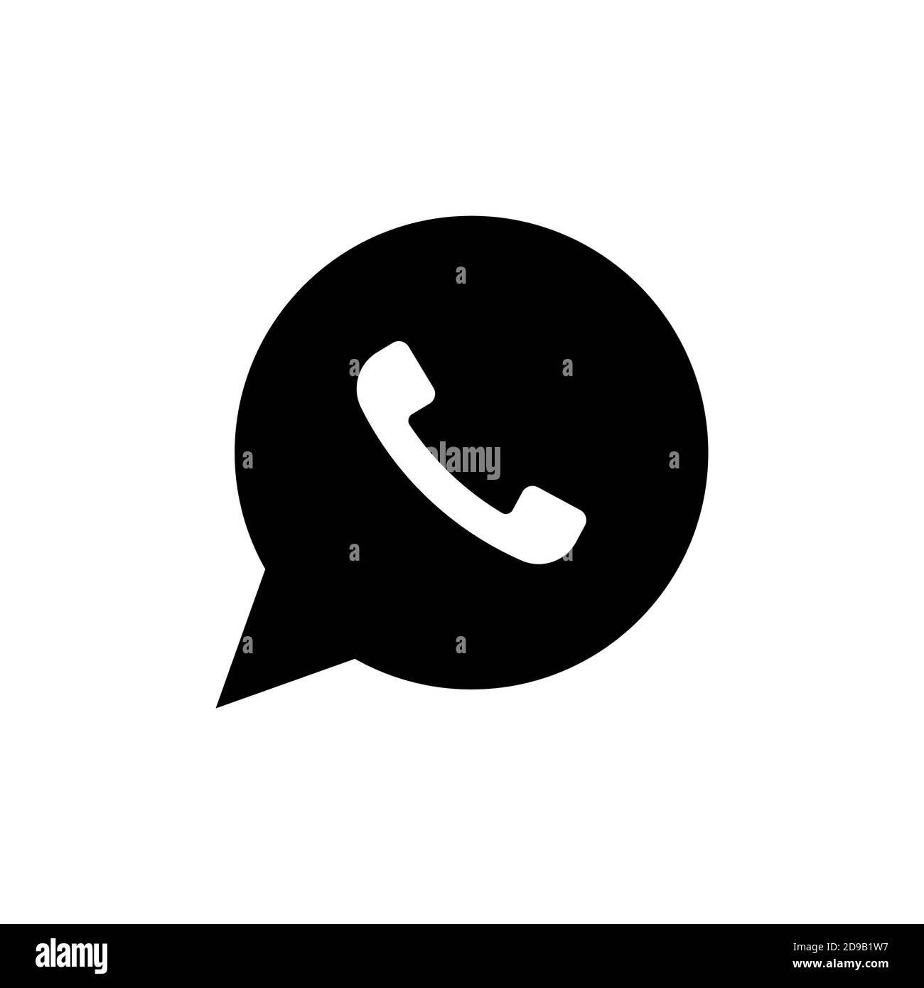 Icona Telefono. Icona a forma di fumetto della chat. Elementi isolati vettoriali. Pulsante nero, verde e rosso nello smartphone. Illustrazione Vettoriale