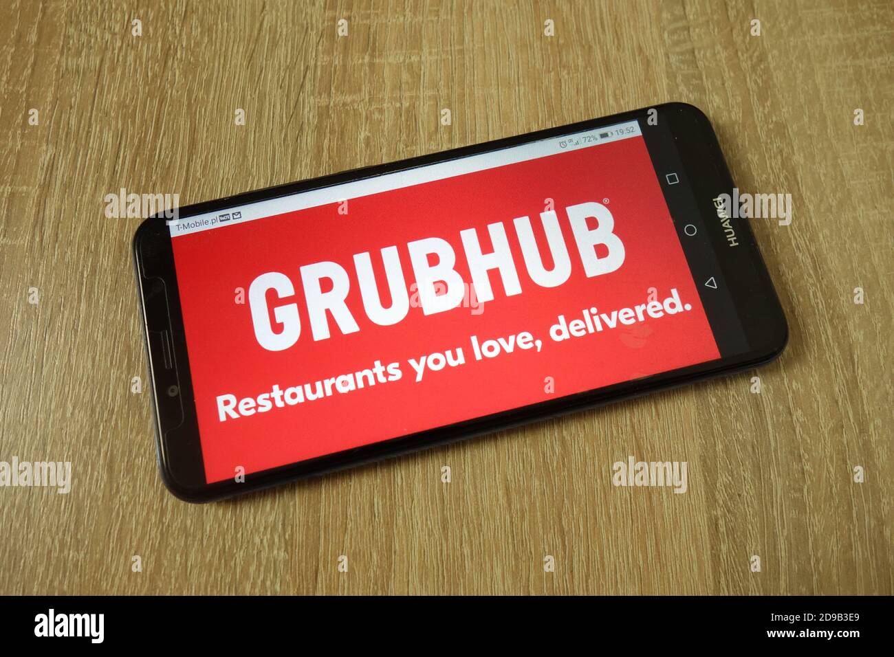 KONSKIE, POLONIA - 11 giugno 2019: Logo aziendale di Grubbuhub Inc visualizzato sul telefono cellulare Foto Stock