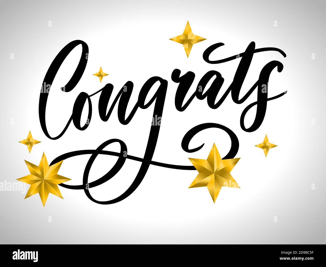 Congrats Congratulazioni carta scritta calligraphy testo Pennello Illustrazione Vettoriale