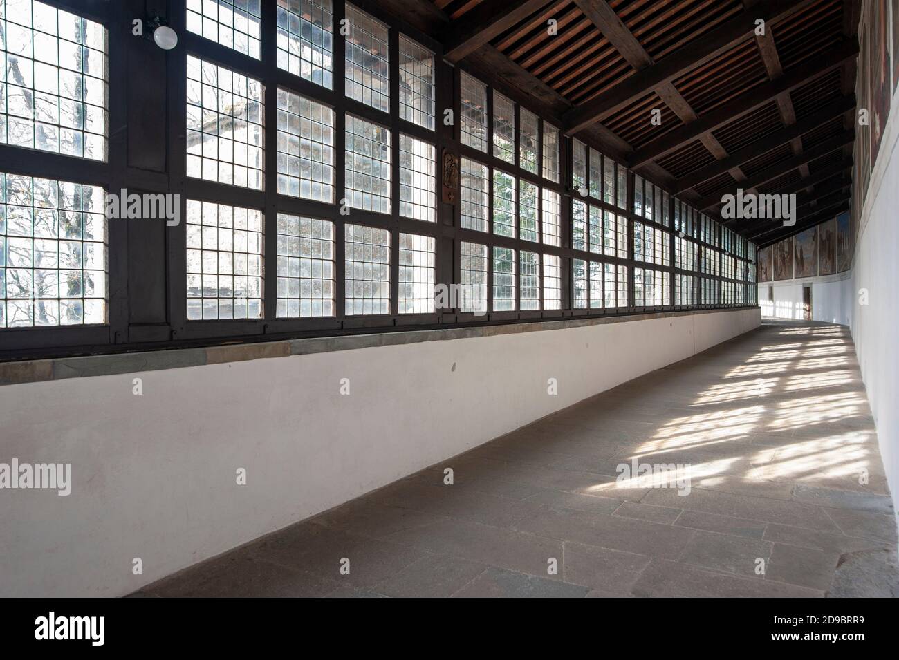 Chiusi della Verna, Arezzo, 2020 ottobre 30: Il Corridoio delle Stimmate, Santuario della Verna. Foto Stock