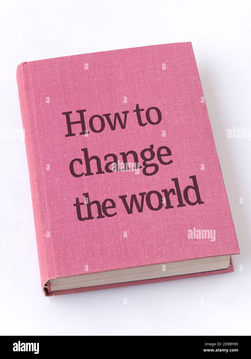 come cambiare la frase del mondo stampata sul libro tessile coperchio Foto Stock