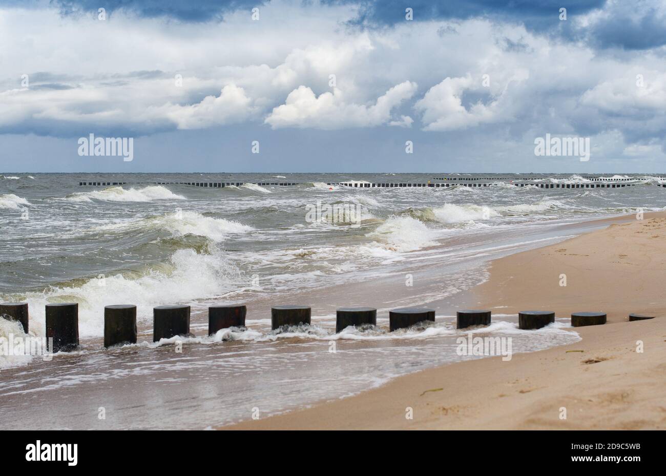 Paesaggio marino, Mar Baltico a Rewal. Polonia Foto Stock