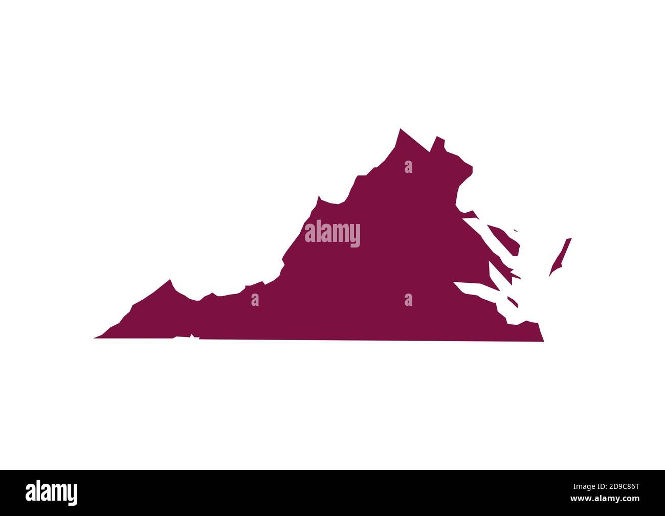 Mappa di Virginia Foto Stock