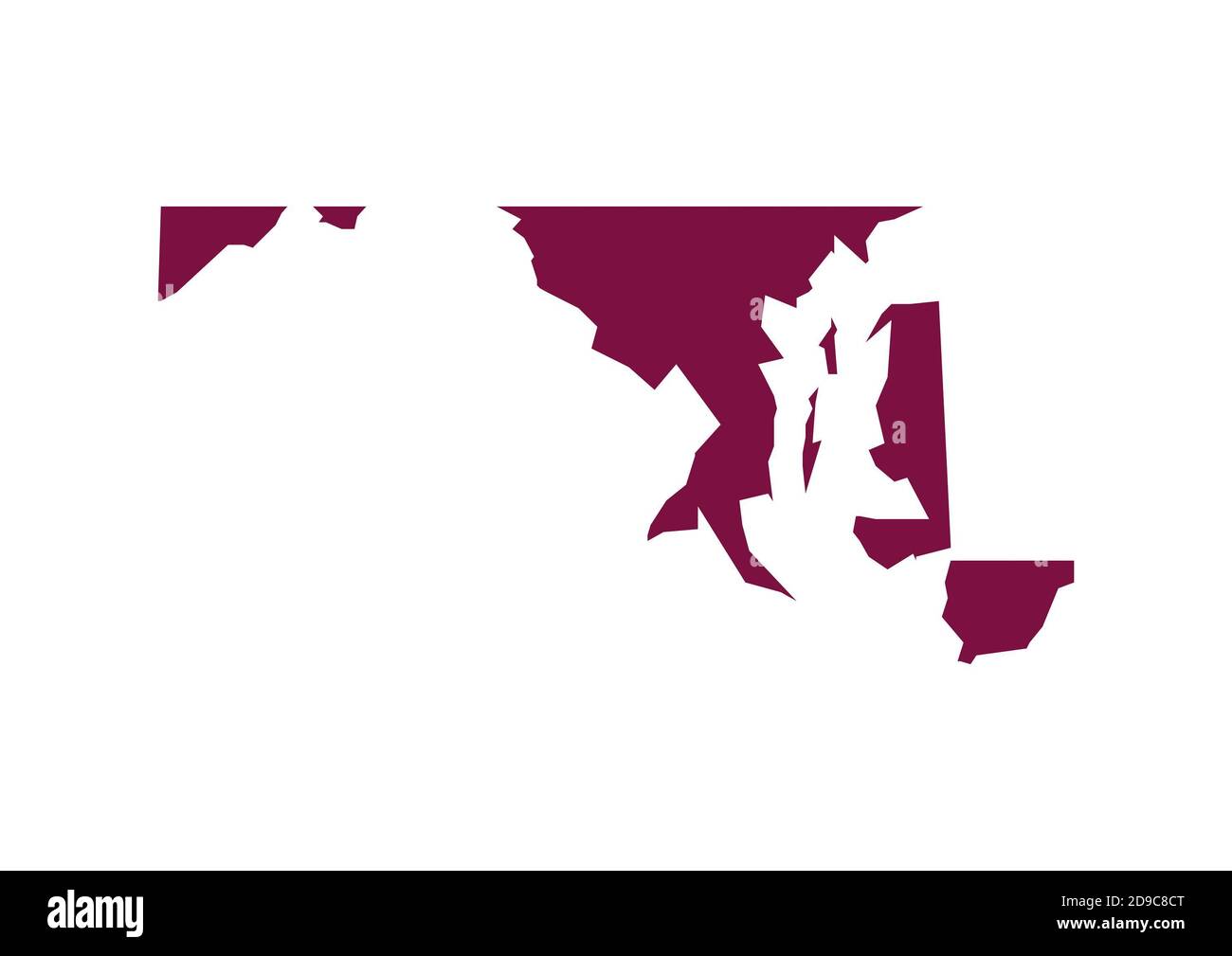 Mappa di Maryland Foto Stock