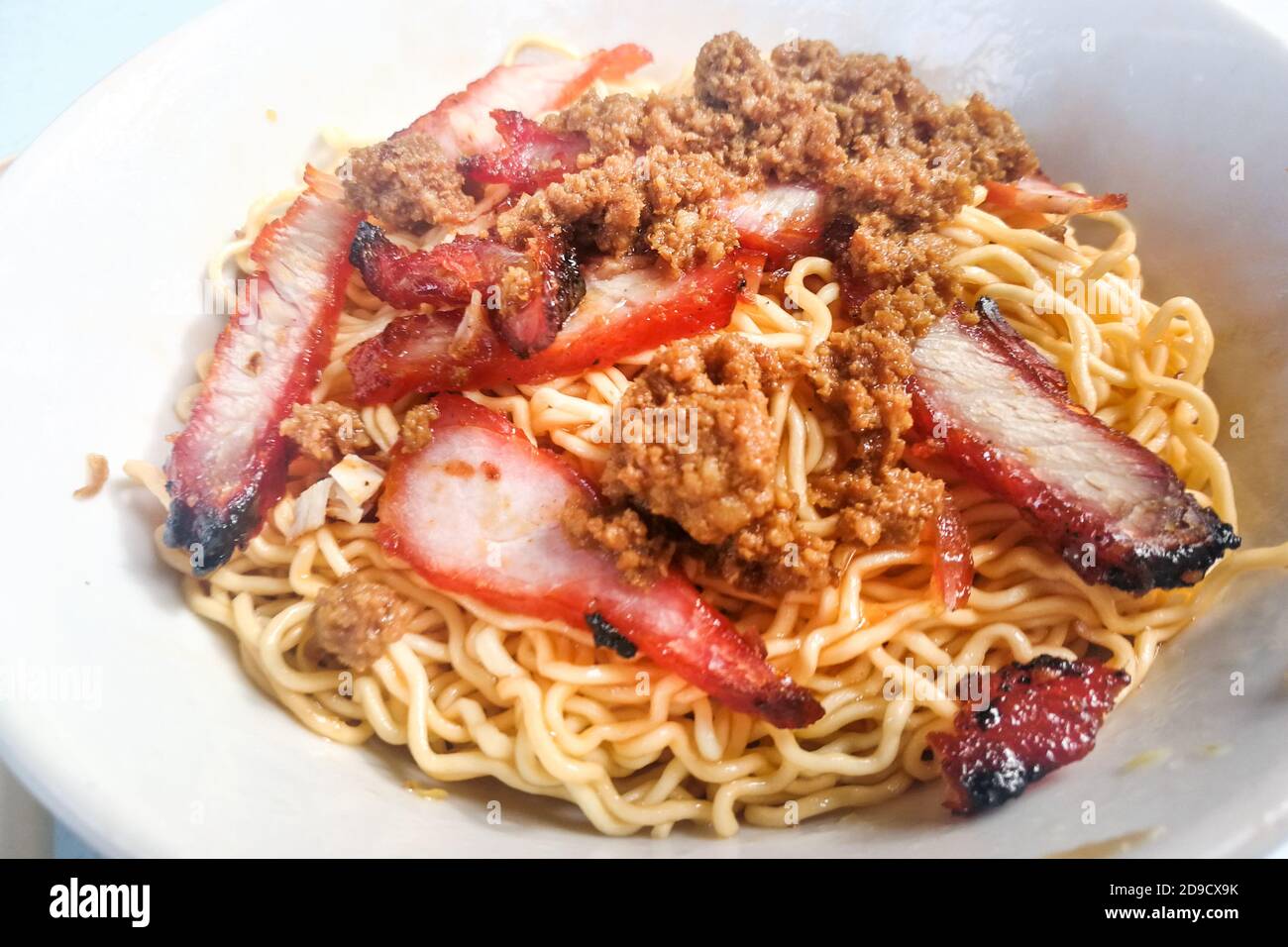 Semplice senza fronzoli Sarawak kolok mee, cibo popolare in Malesia Foto Stock