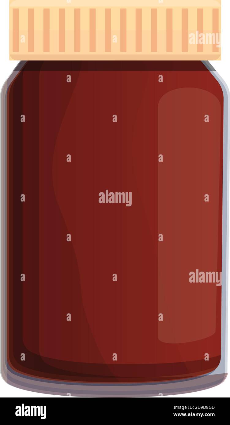 Icona di pasta di cioccolato in vaso pieno. Cartoon di pasta di cioccolato pieno vaso icona vettore per web design isolato su sfondo bianco Illustrazione Vettoriale