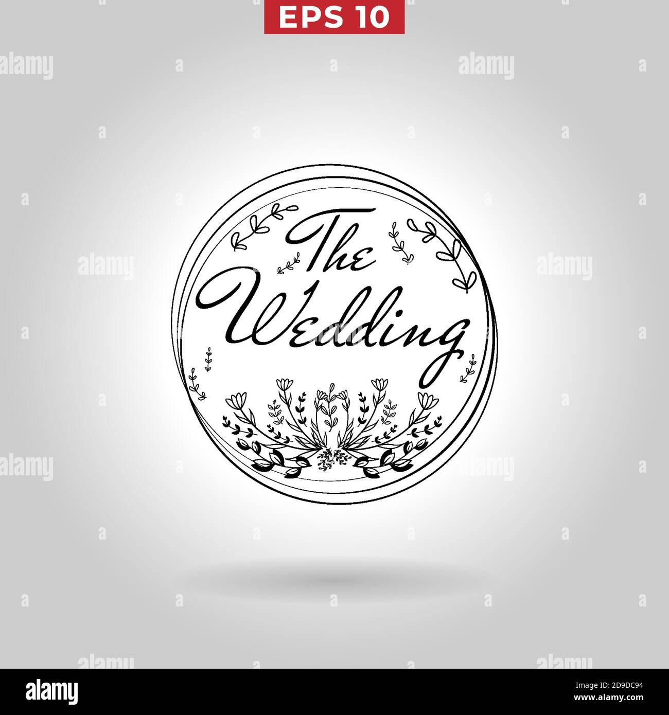 floreale il matrimonio salvare il modello di invito data Illustrazione Vettoriale