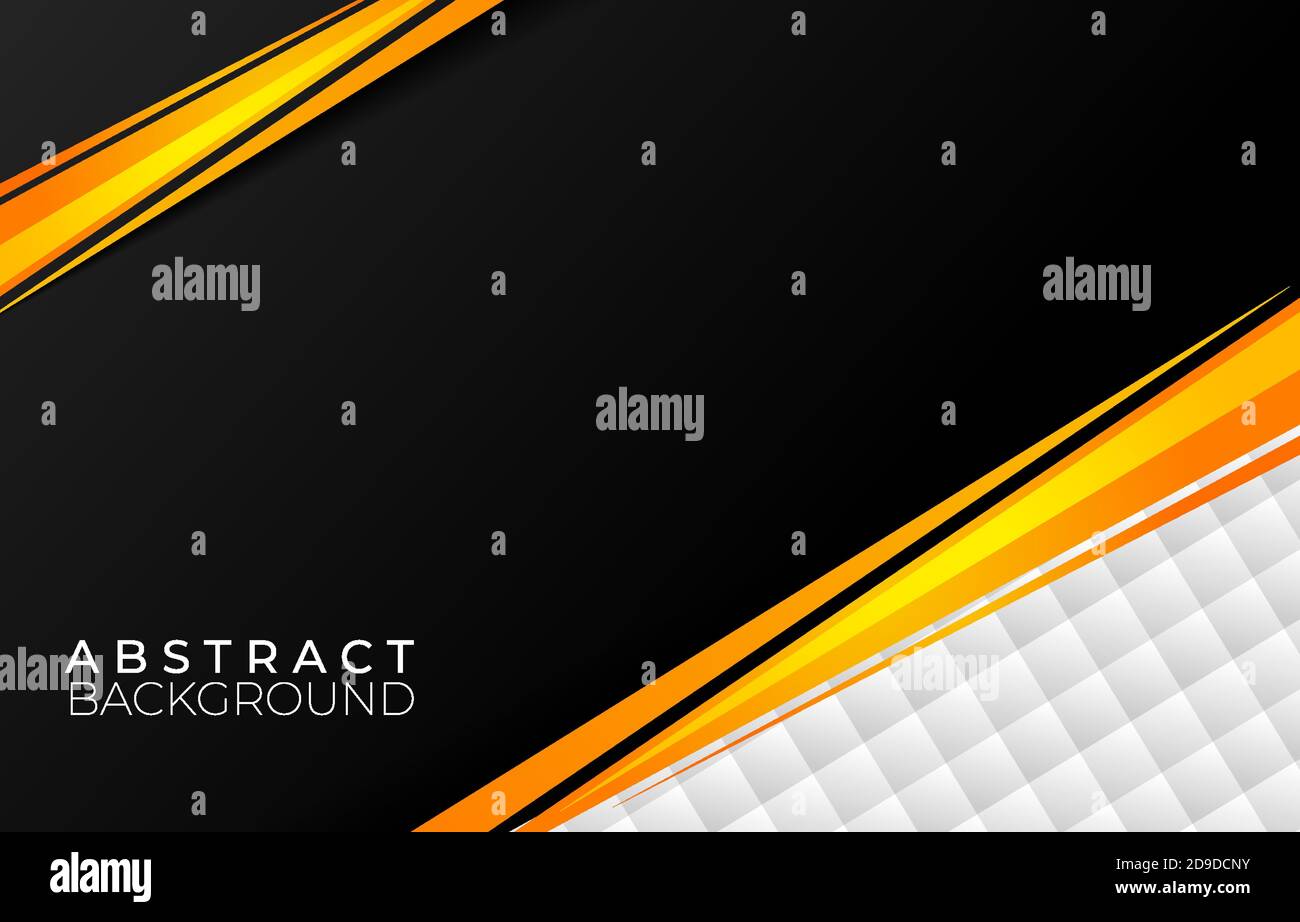 sfondo astratto nero e giallo elegante design con motivo bianco Illustrazione Vettoriale