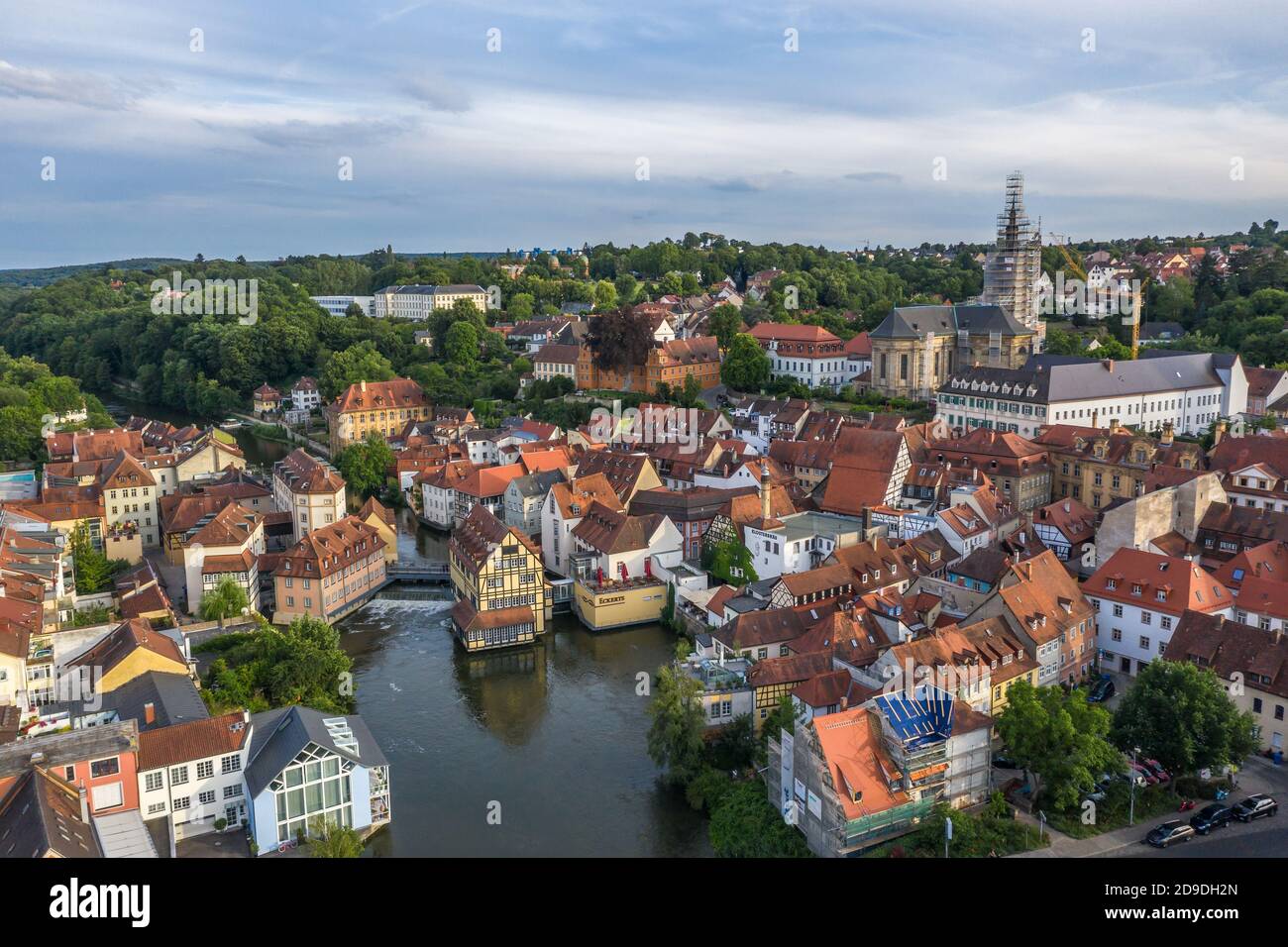 Veduta aerea della città vecchia di Bamberga Foto Stock