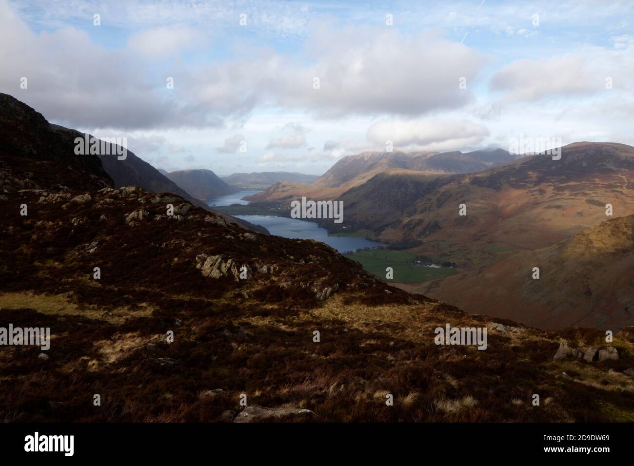 Buttermere e Crummock Water da Hay Stacks, Lake District, Cumbria, Inghilterra, Regno Unito Foto Stock