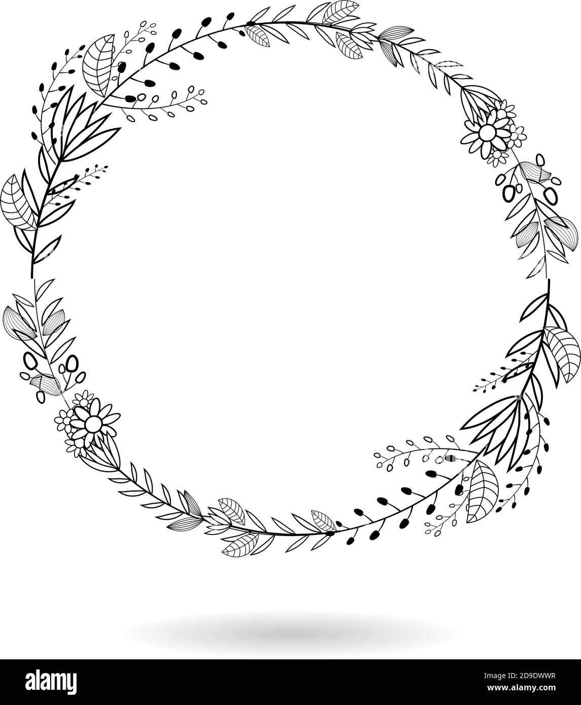 cornice botanica modello ornamento floreale disegno vettoriale per il nome iniziale invito di nozze biglietto di auguri stampa e altro ancora Illustrazione Vettoriale