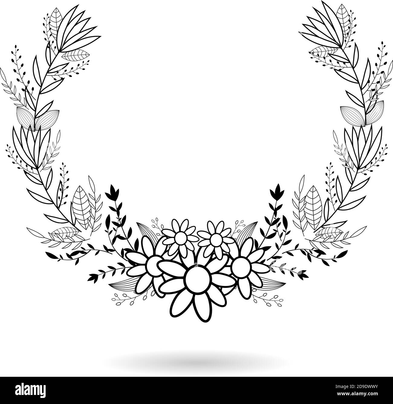 cornice botanica modello ornamento floreale disegno vettoriale per il nome iniziale invito di nozze biglietto di auguri stampa e altro ancora Illustrazione Vettoriale
