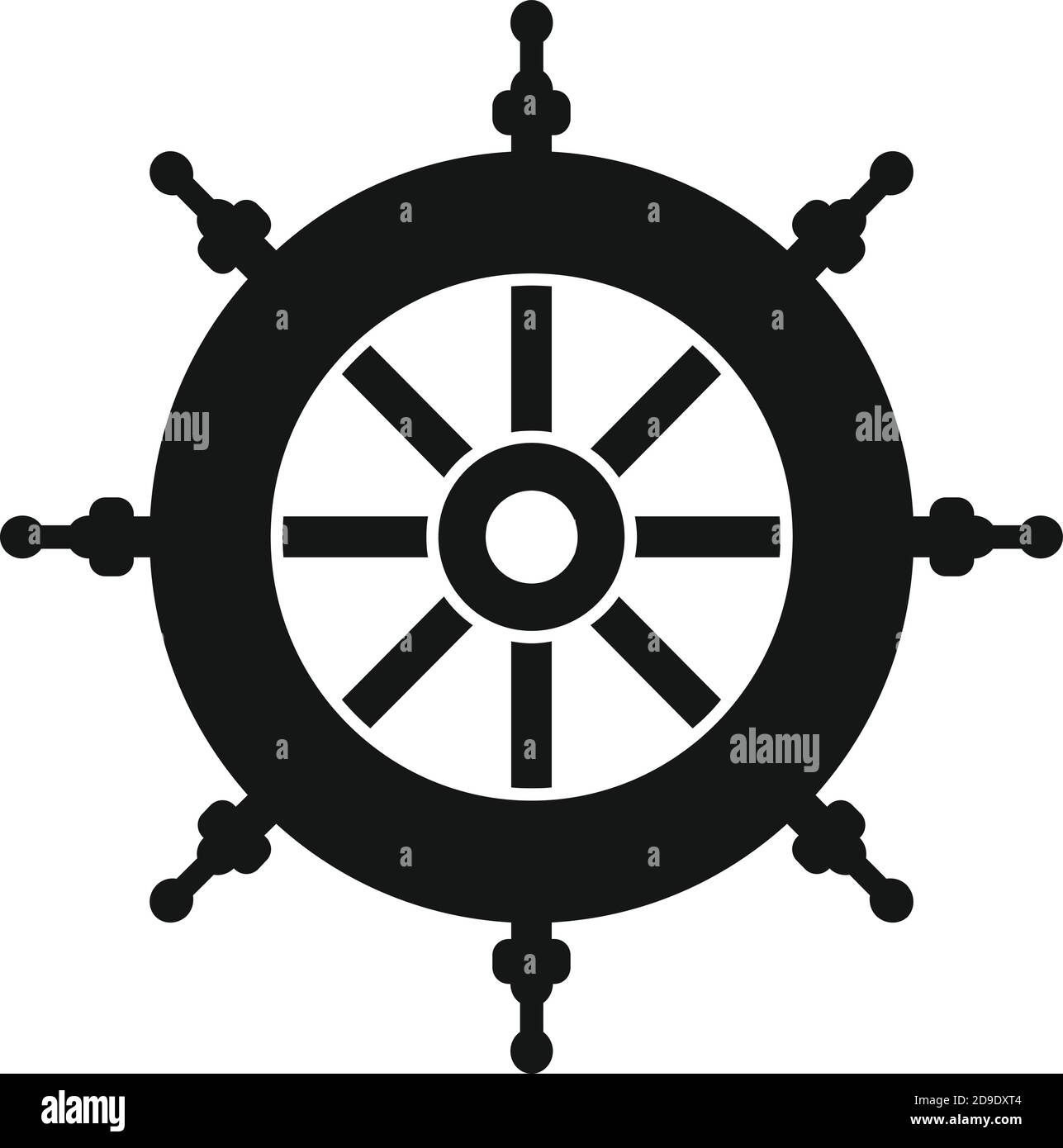 Icona sul volante della crociera, stile semplice Illustrazione Vettoriale