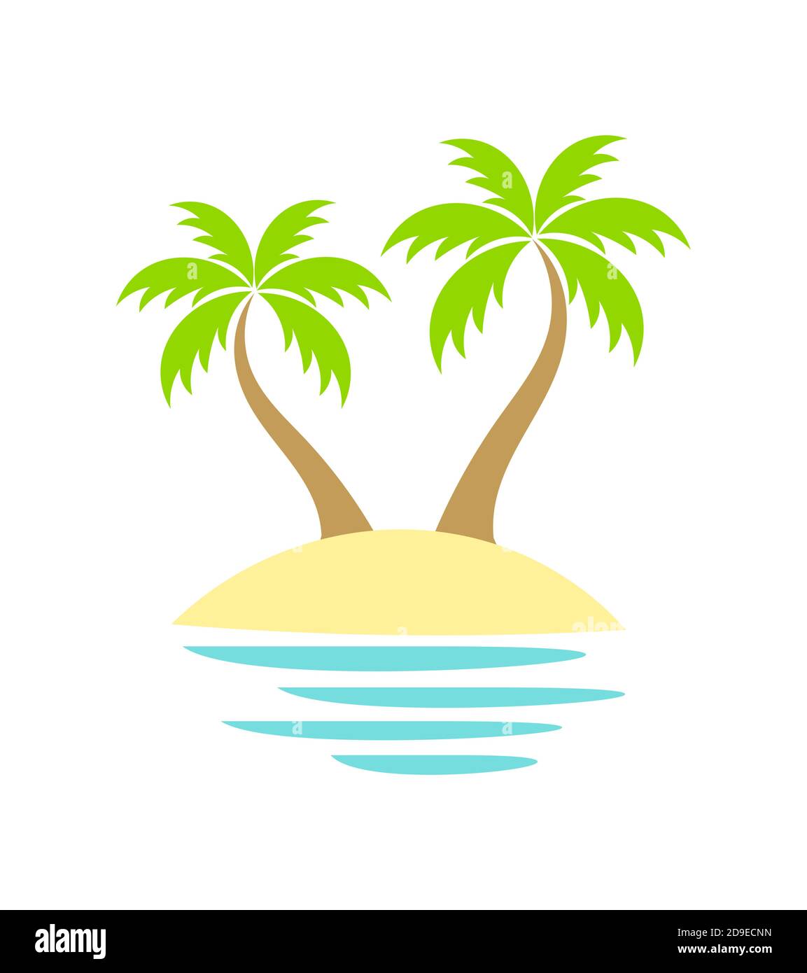 Palme sull'isola. Illustrazione Vettoriale Illustrazione Vettoriale