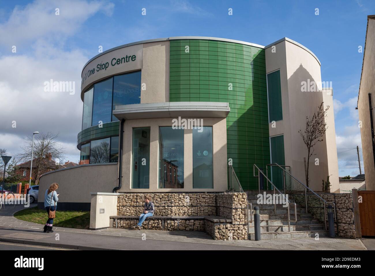 Garforth One Stop Center, un centro di comunità e biblioteca vicino a Leeds, West Yorkshire Foto Stock