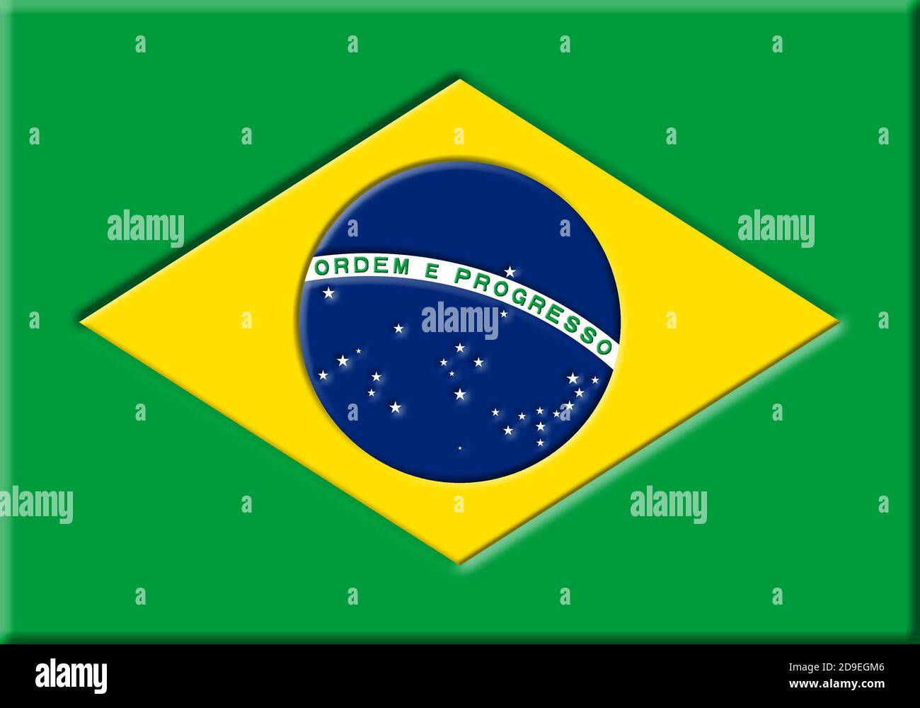Brasile - bandiera nazionale in 3D Foto Stock