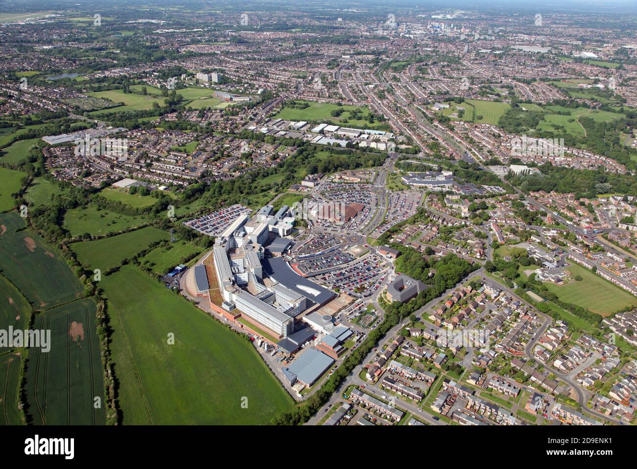 Vista aerea dell'Ospedale dell'Università di Coventry & Warwickshire Foto Stock