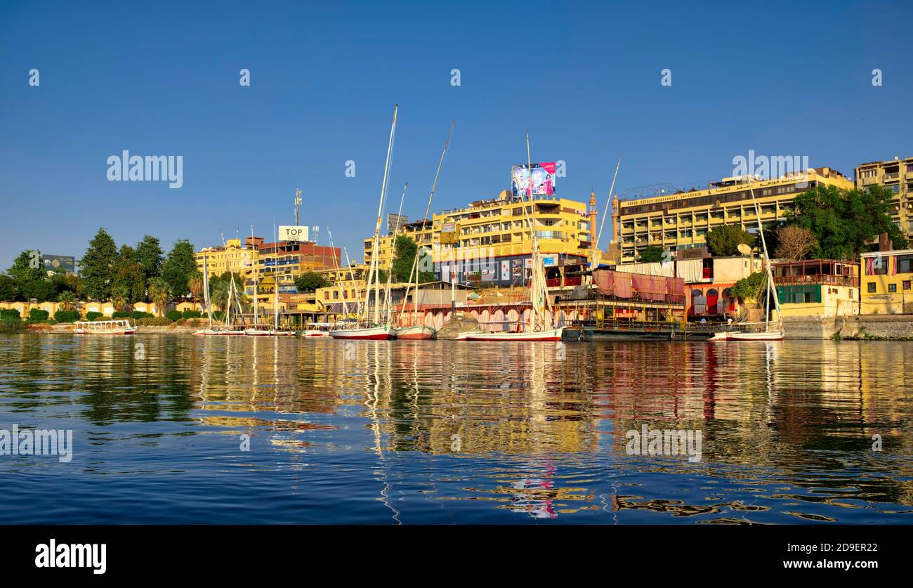 Un viaggio al Villaggio Nubiano sull'Isola Elefantina, situato sul Nilo vicino ad Assuan, visitando alcuni degli affascinanti passato della regione, @Assuan Foto Stock