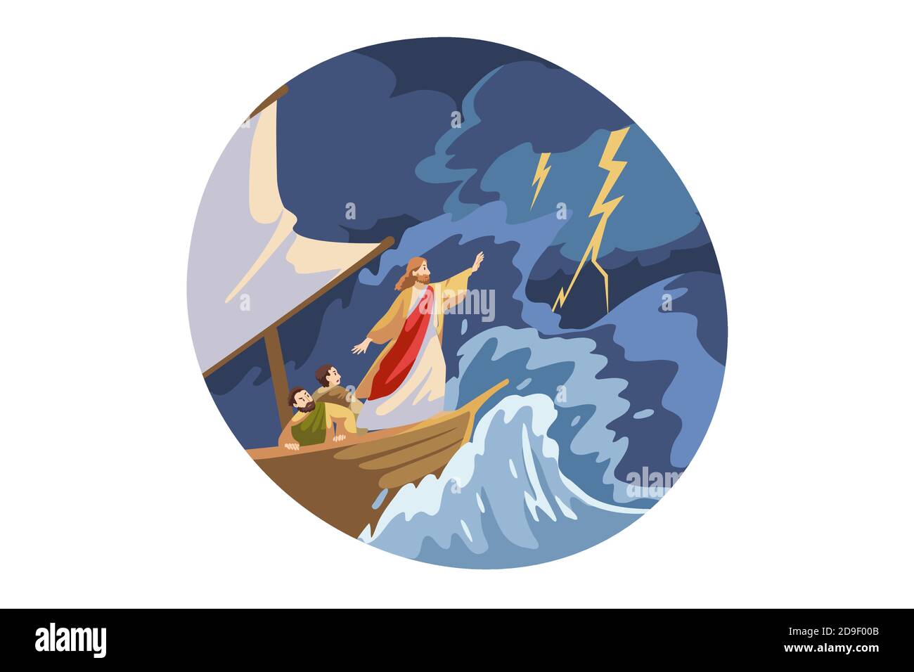 Bibbia, cristianesimo, religione, concetto di protezione Illustrazione Vettoriale