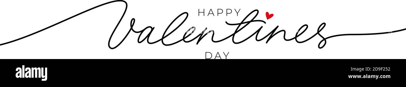 Felice giorno San Valentino disegnata a mano calligrafia vettoriale Illustrazione Vettoriale
