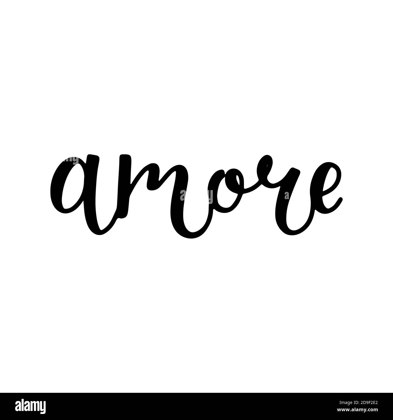 Lettere disegnate a mano con parole Amore. Pennello rimbalzo moderna calligrafia vettore illustrazione. Illustrazione Vettoriale