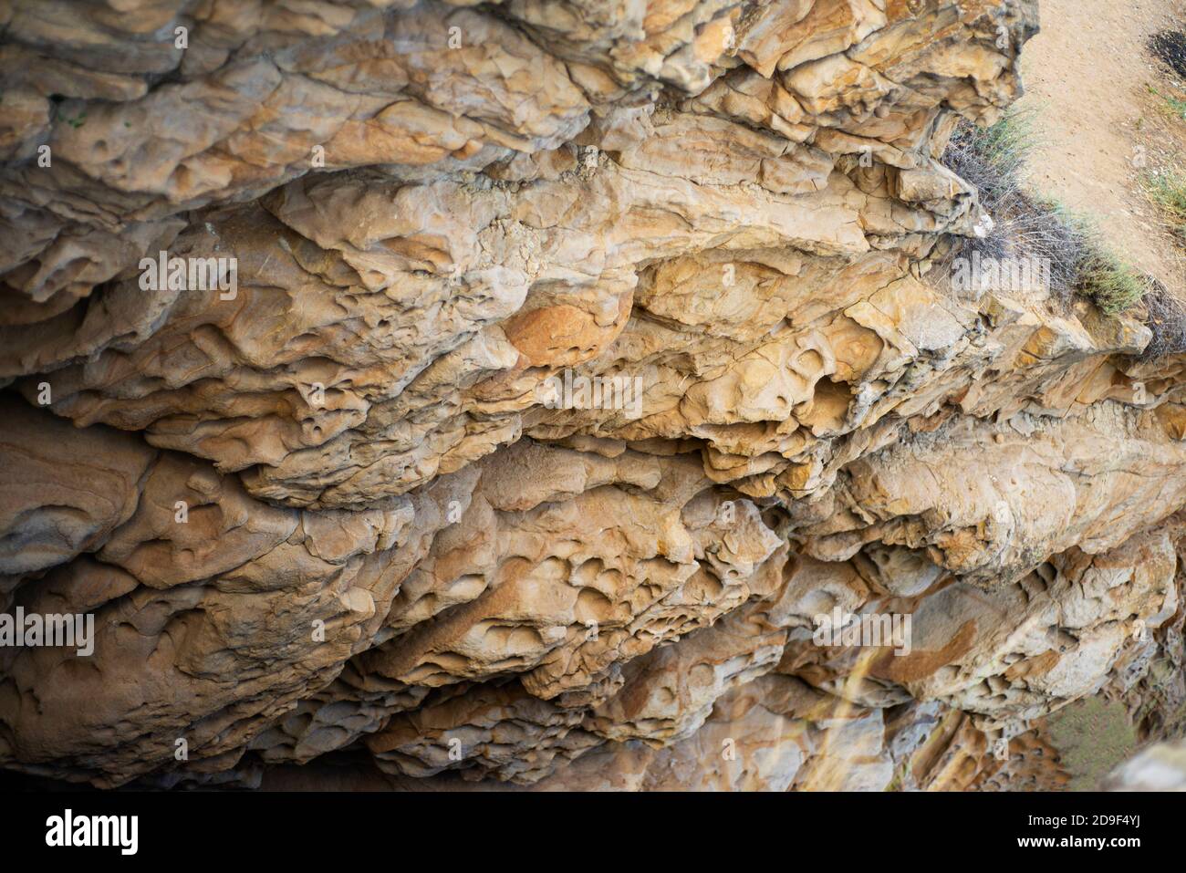 Roccia di pietra. Struttura di roccia porosa. Sfondi in pietra testurizzata. Foto Stock