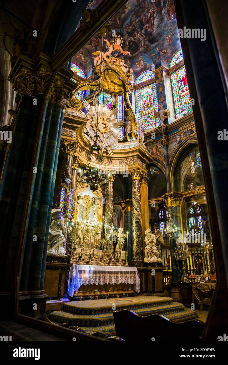 Cattedrale di Santa Maria. La cattedrale ricevette dal Papa il privilegio di esporre permanentemente il Santo Sacramento. Lugo, Galizia, Spagna, Europa Foto Stock