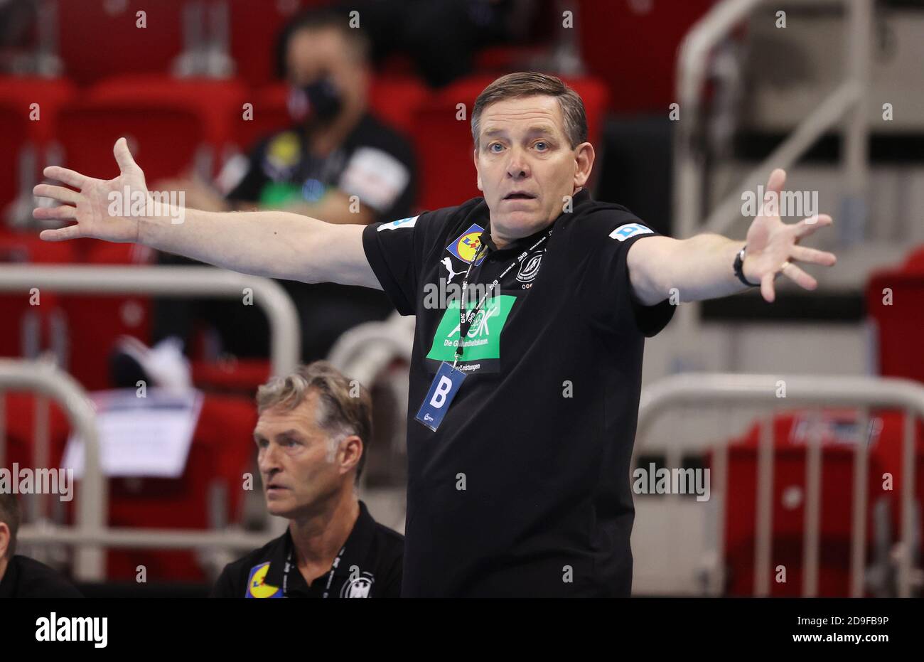 Primo: 05.11.2020 Pallamano: EHF Euro Qualification Germania. - Bosnia-Erzegovina DHB allenatore federale Alfred Gislason | utilizzo in tutto il mondo Foto Stock
