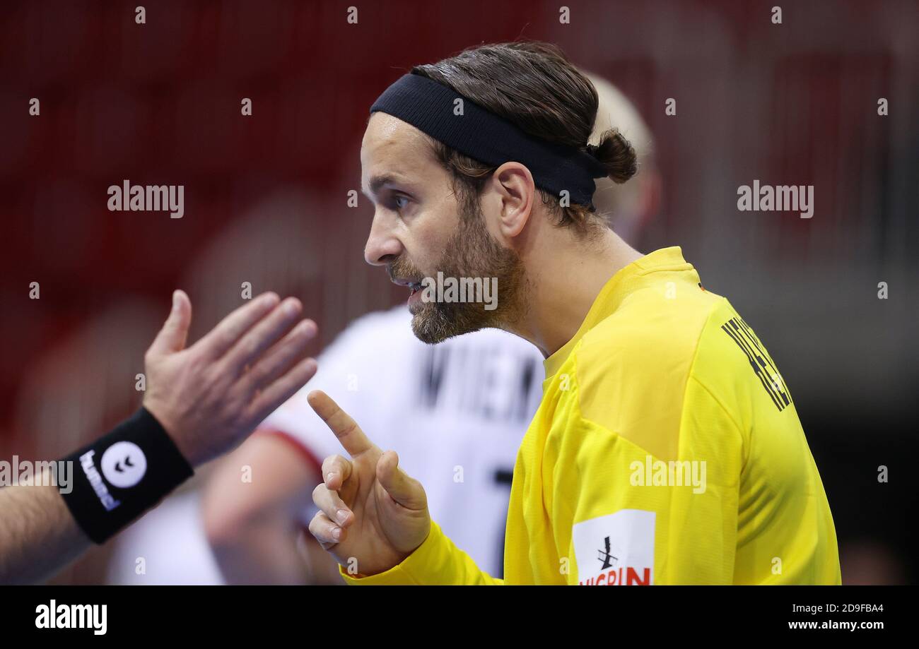 Primo: 05.11.2020 Pallamano: EHF Euro Qualification Germania. - Bosnia-Erzegovina TORWART, Heinive, Silvio, GER, | utilizzo in tutto il mondo Foto Stock