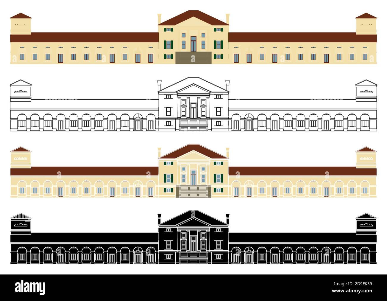 Villa Emo di Andrea Palladio Illustrazione Vettoriale