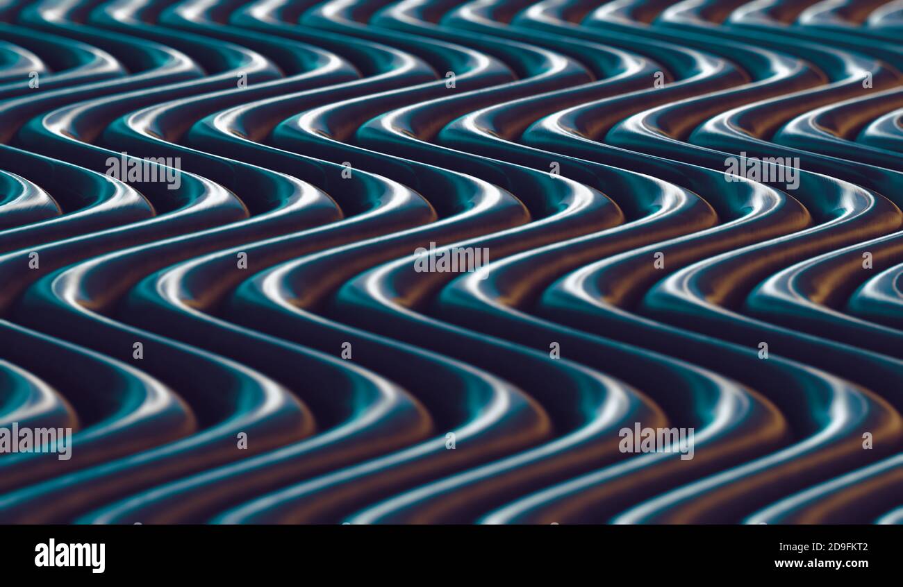 Texture scura e pattern ondulato.onda astratta e sfondo della superficie ondulato.3d illustrazione Foto Stock