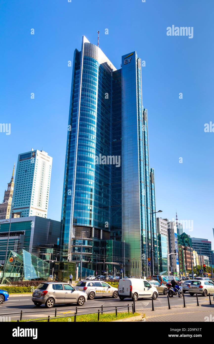 Rondo 1 grattacielo da ufficio di Rondo ONZ a Varsavia, Polonia Foto Stock