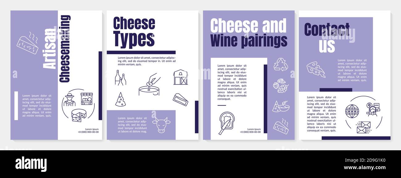 Modello di brochure artigianale per la cheesemaking Illustrazione Vettoriale