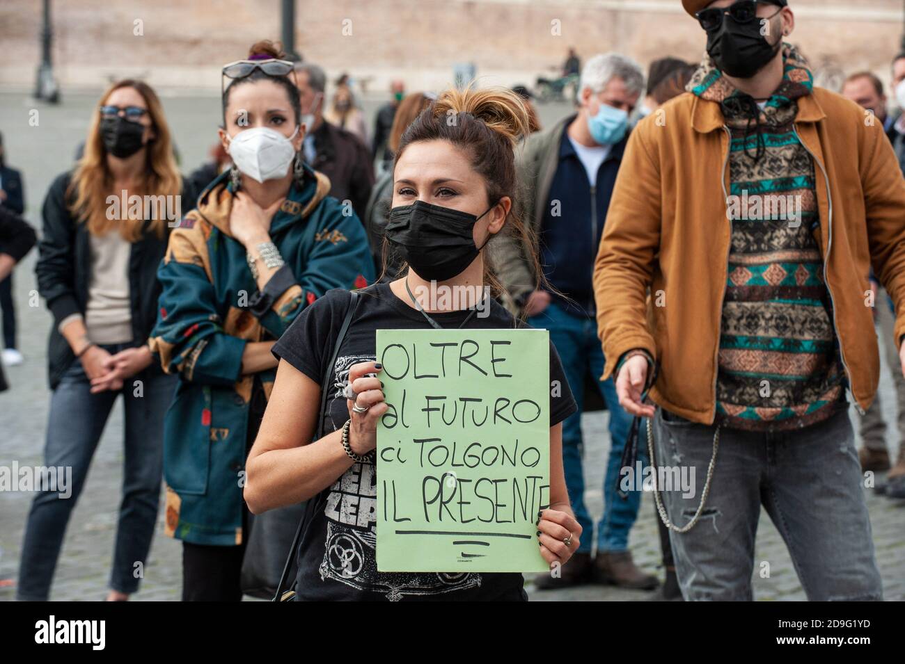 Roma, 02/11/2020: I ristoratori protestano in Piazza del Popolo contro il governo e chiedono alternative per riprendere le attività in modo sicuro. © Andrea Sab Foto Stock