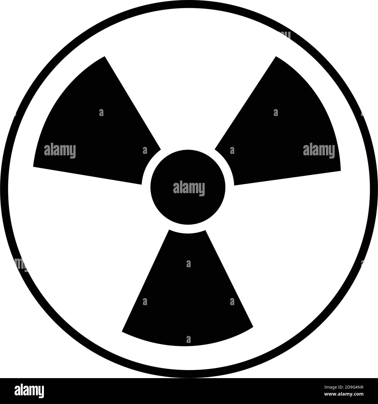 vettore icona simbolo di radiazione isolato su eps bianco 10 Illustrazione Vettoriale