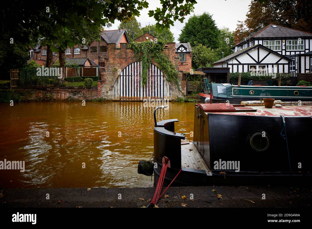 Costruito per ospitare il Duca di Bridgewater chiatta canale grado II elencato Old Boat House, Bridgewater Canal, Worsley Foto Stock