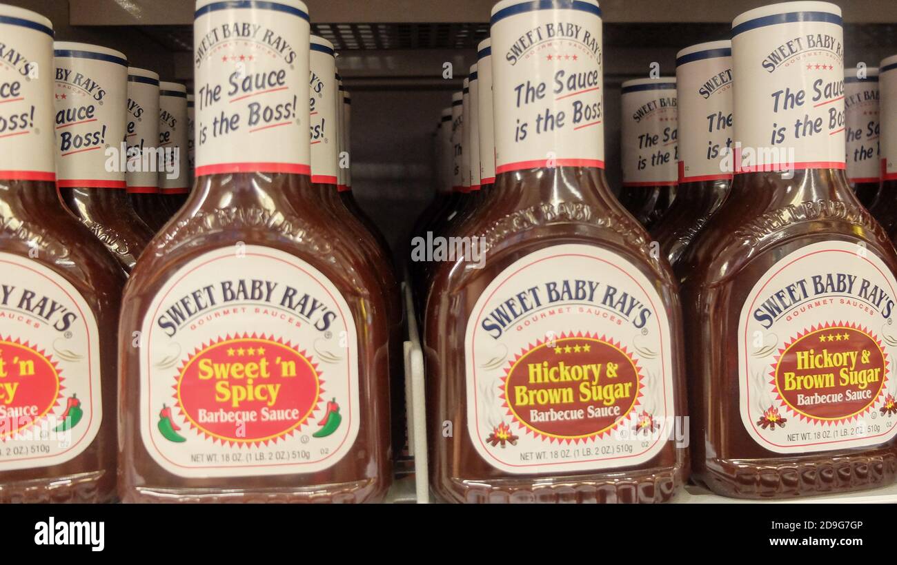 Salsa al barbecue Sweet Baby Ray la migliore salsa barbecue autentica, originale e pluripremiata Foto Stock