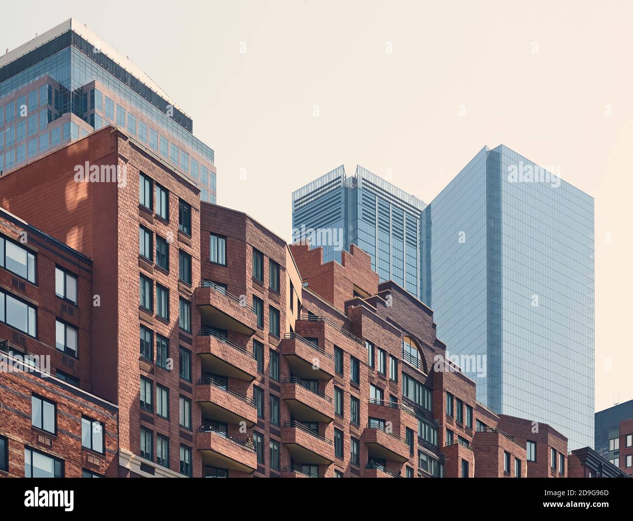 New York City architettura varia, tonificazione del colore applicato, STATI UNITI D'AMERICA. Foto Stock