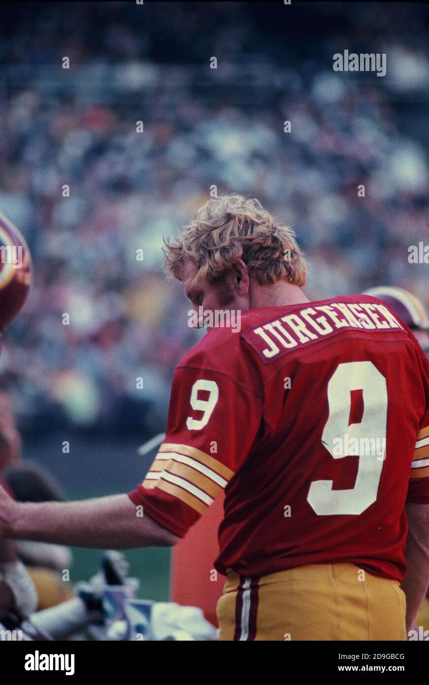 Sonny Jergensen Washington Redskins Dicembre 1972 Foto di Dennis Brack bb73 Foto Stock