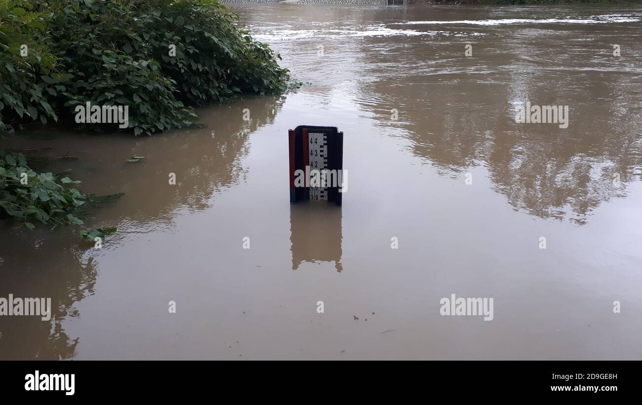 görlitz neisse hochwasser pegel am 15.10.2020 Foto Stock