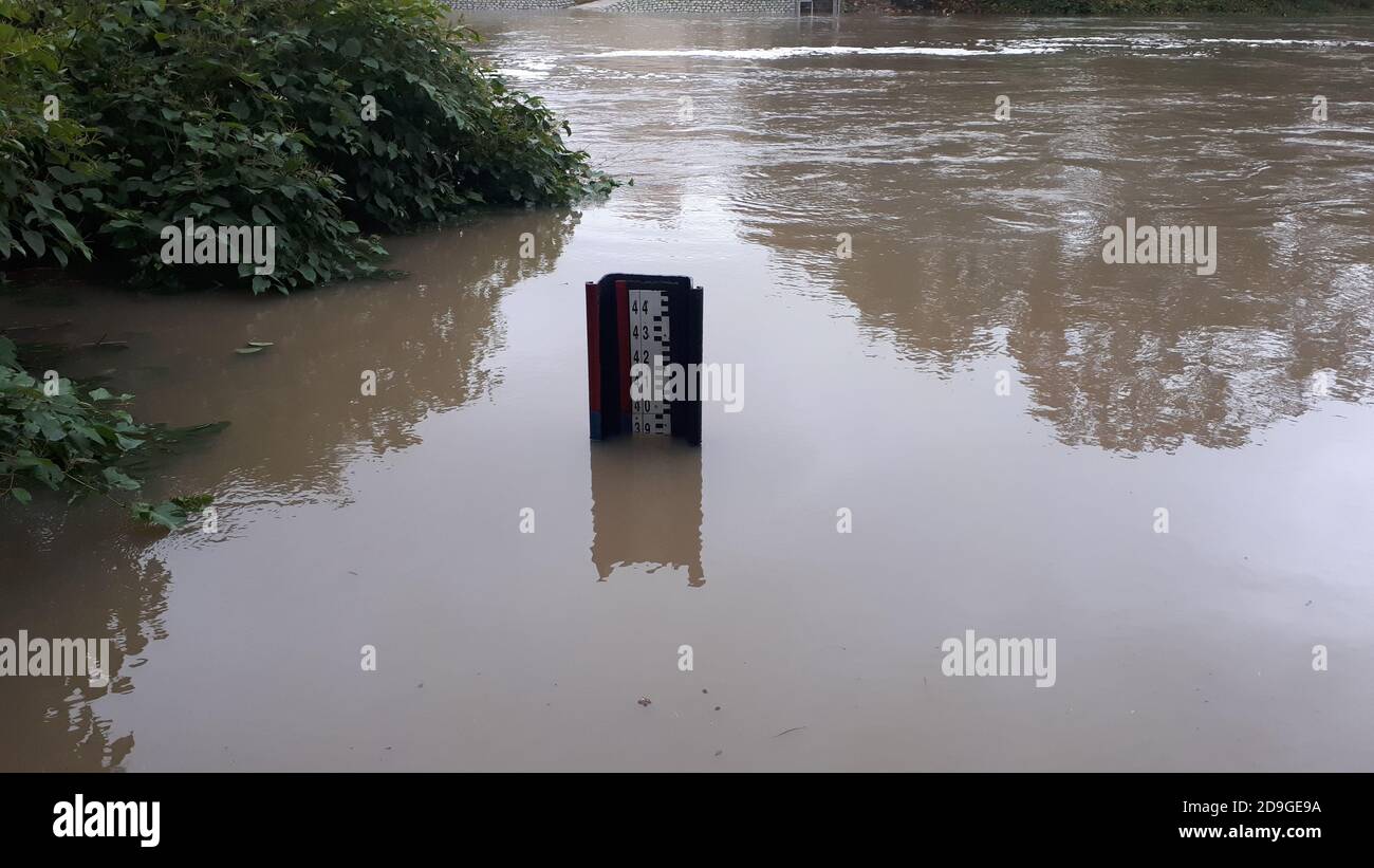 görlitz neisse hochwasser pegel am 15.10.2020 Foto Stock