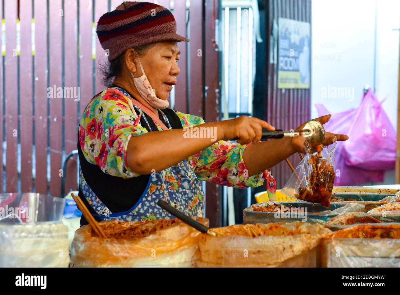 Fornitore di cibo, Chiang Mai, Thailandia Foto Stock