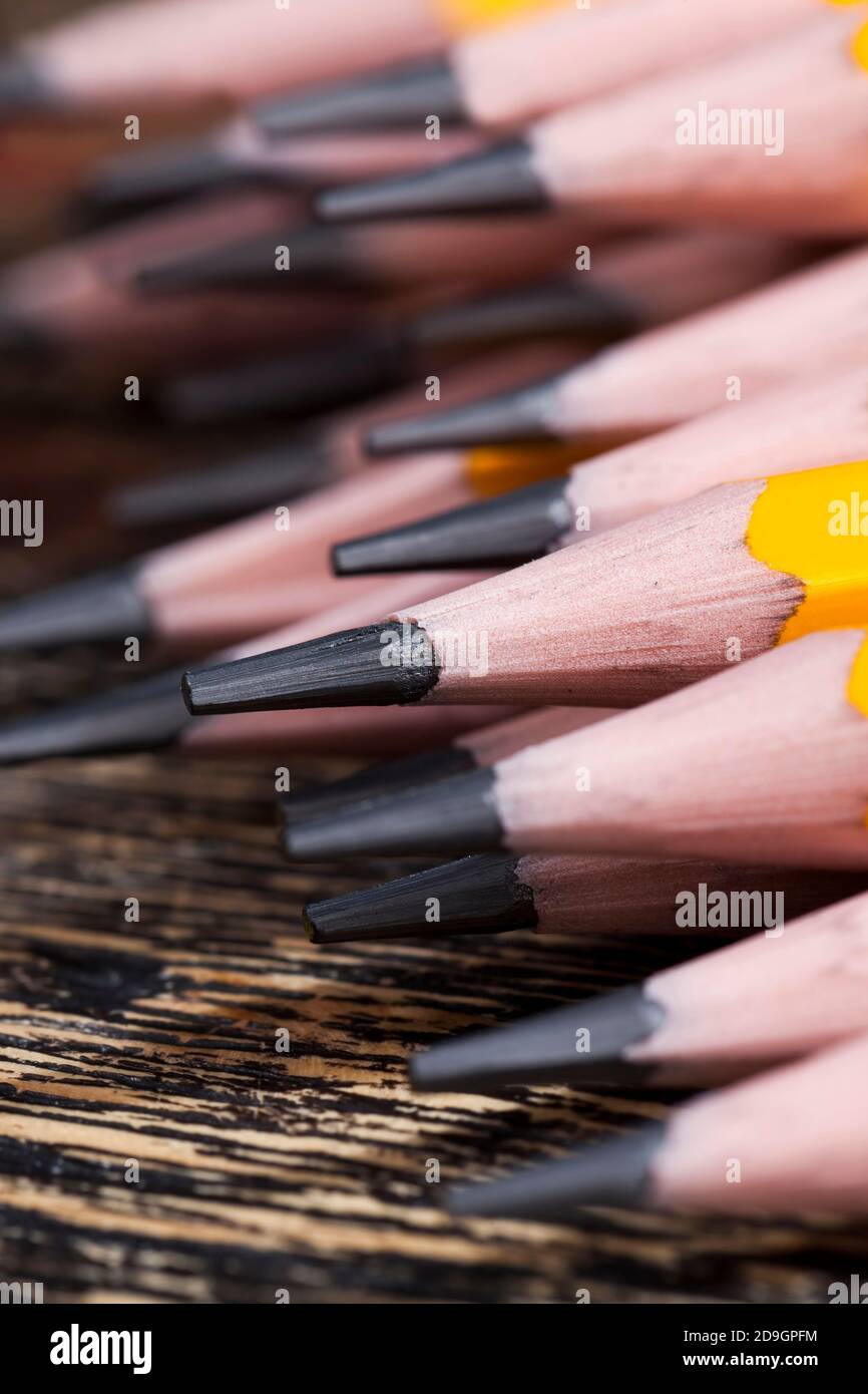 matita di legno gialla ordinaria Foto Stock