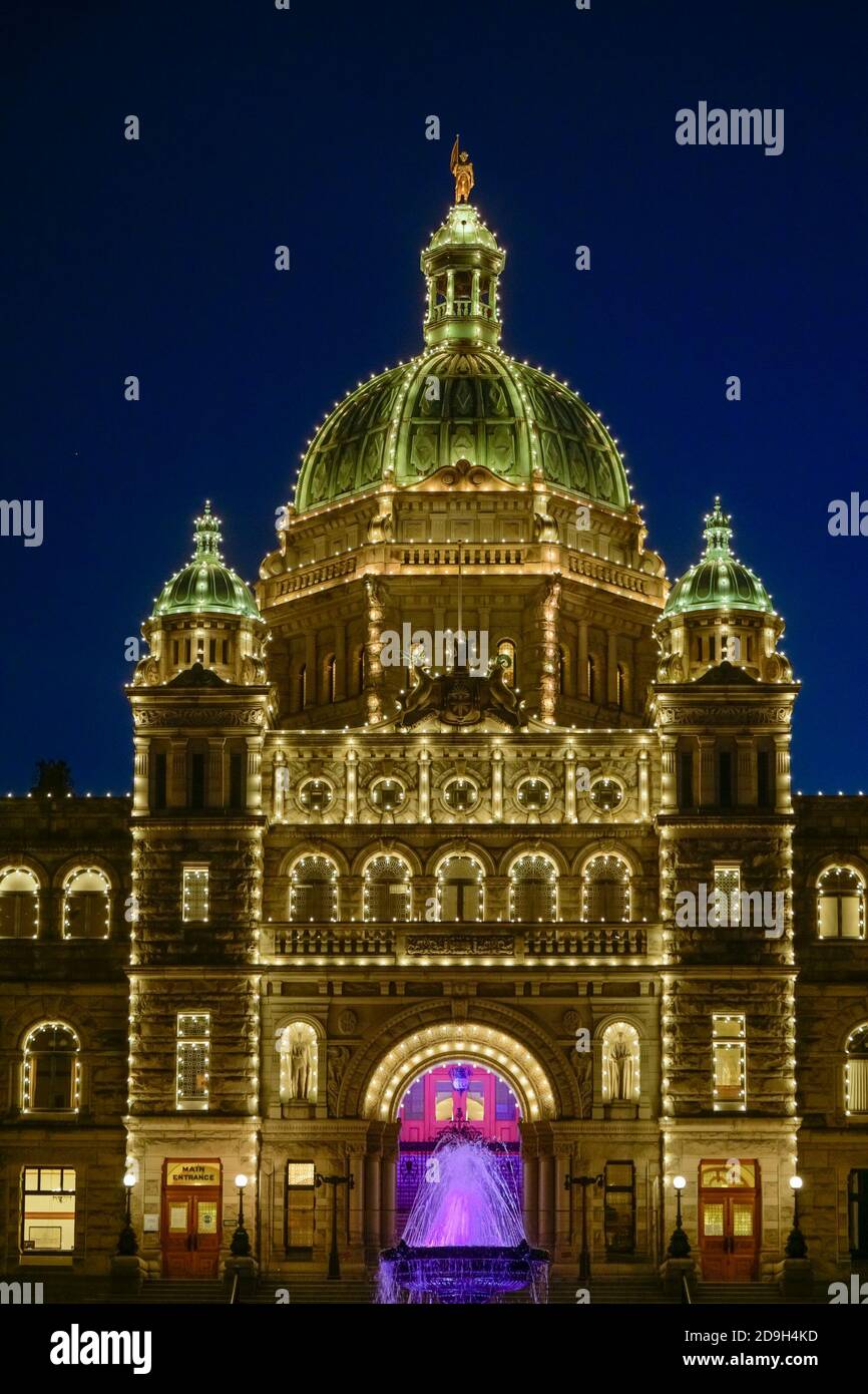 Assemblea legislativa, Parlamento edifici, Victoria, British Columbia, Canada Foto Stock