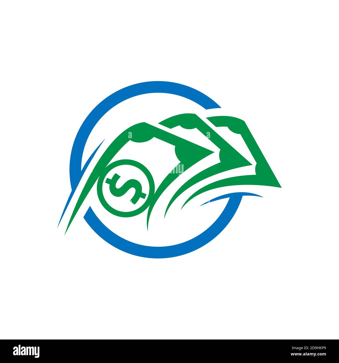 Logo icona per il business di gestione finanziaria con dettagli in valuta del dollaro Illustrazione Vettoriale