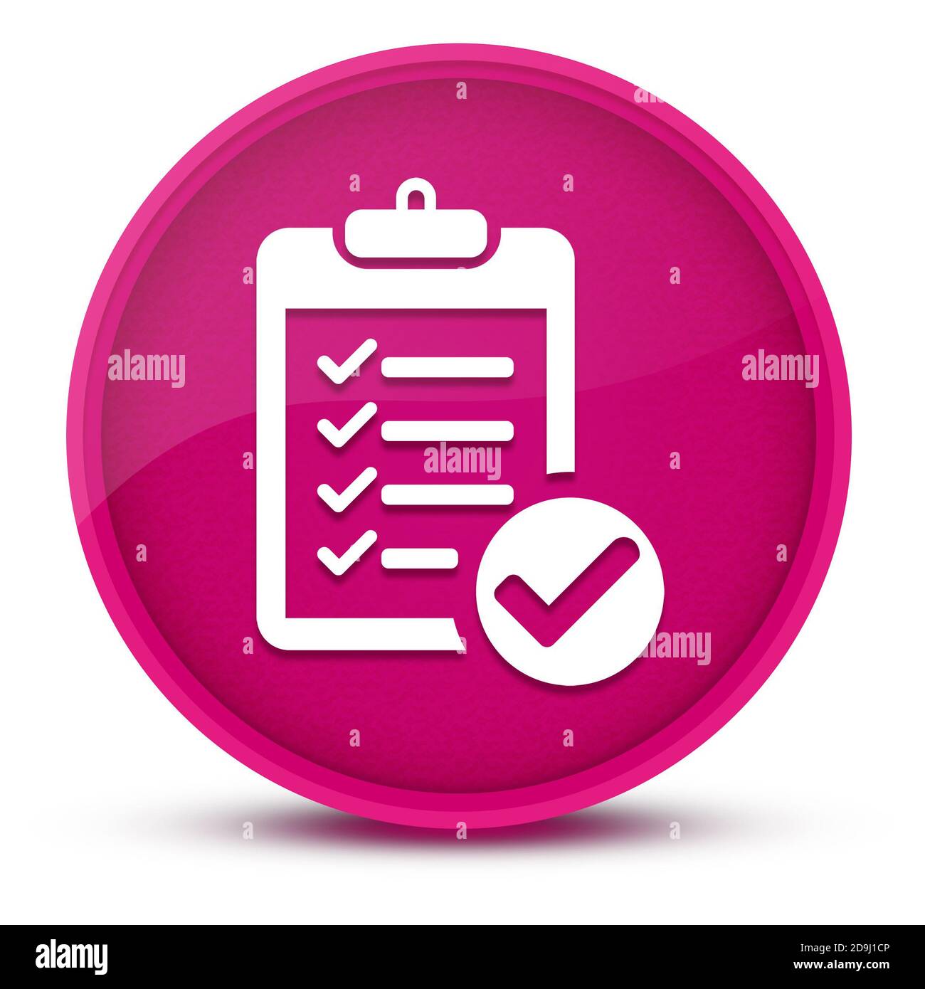 Lista di controllo lussuoso rosa lucido pulsante rotondo illustrazione astratta Foto Stock