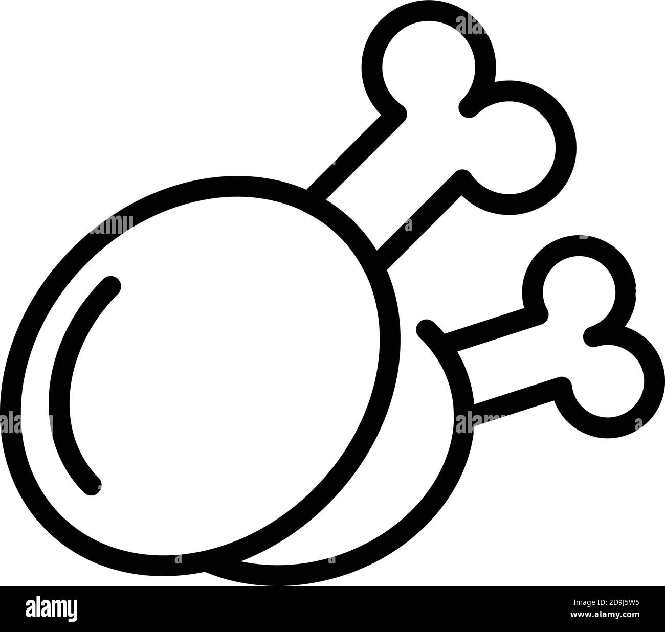 Icona di carne di pollo fresca. Contorno carne di pollo fresco vettore icona per web design isolato su sfondo bianco Illustrazione Vettoriale