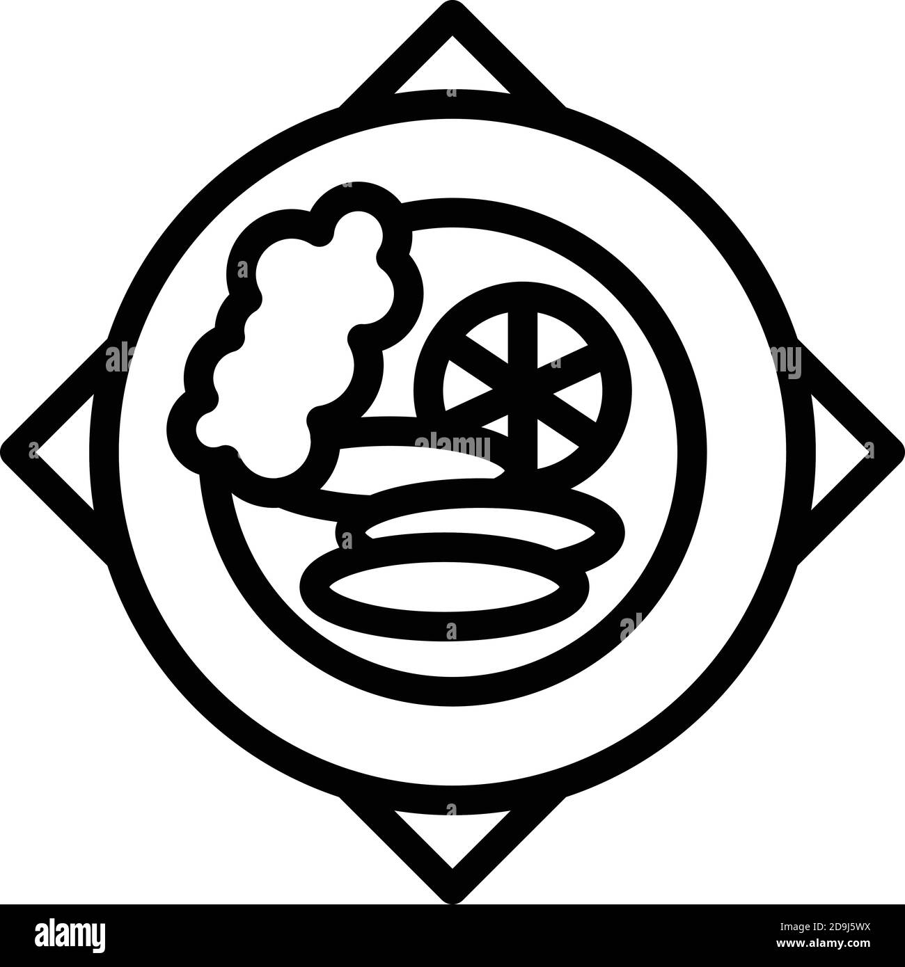 Ristorante cucina icona cibo. Profilo ristorante cucina vettore di cibo icona per web design isolato su sfondo bianco Illustrazione Vettoriale