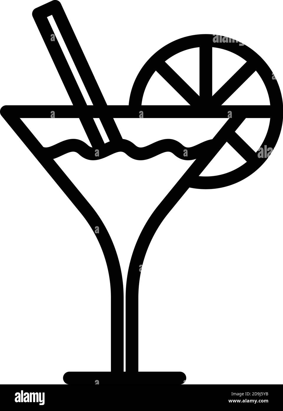 Spiaggia cocktail icona. Spiaggia di contorno cocktail icona vettoriali per il web design isolato su sfondo bianco Illustrazione Vettoriale